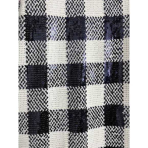 Vineyard Vines Buffalo Check Sequin Dress Gingham Navy Large NWT - Picture 9 of 12